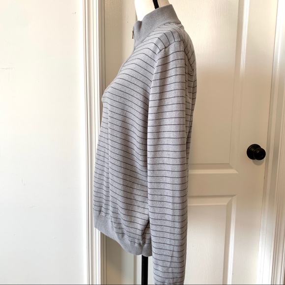 VAN HEUSEN Studio 1/4 Zip Striped Sweater—SZ. Med - Picture 3 of 12